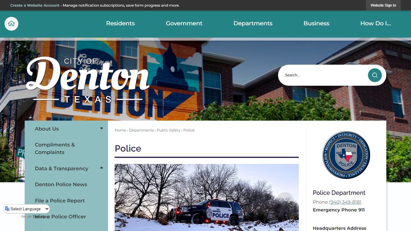 Police | Denton, TX - City of Denton