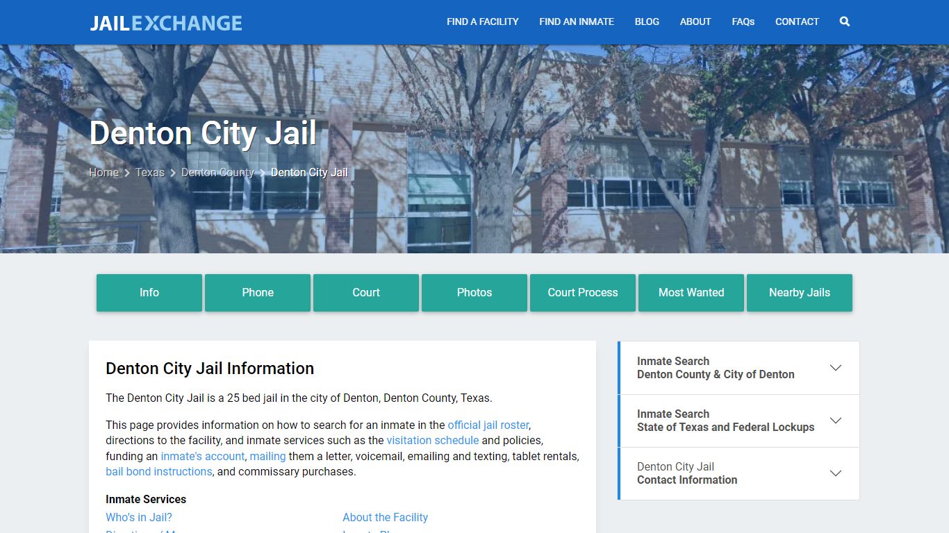 Denton City Jail, TX Inmate Search, Information - Jail Exchange