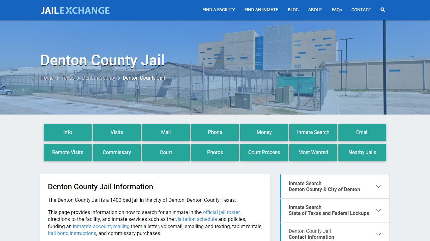 Denton County Jail, TX Inmate Search, Information